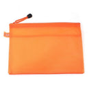 Orange waterproof 2 compartment nylon bag zipper A5 file bag F7L8