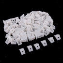 100 Pcs White Plastic L Shape Corner Brace Joint Angle Bracket Shelf Bracket
