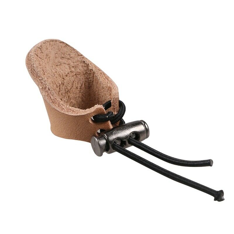 Thicken Cow Leather Thumb Finger Tip Protector Guard Ring Tab Leather Hunti