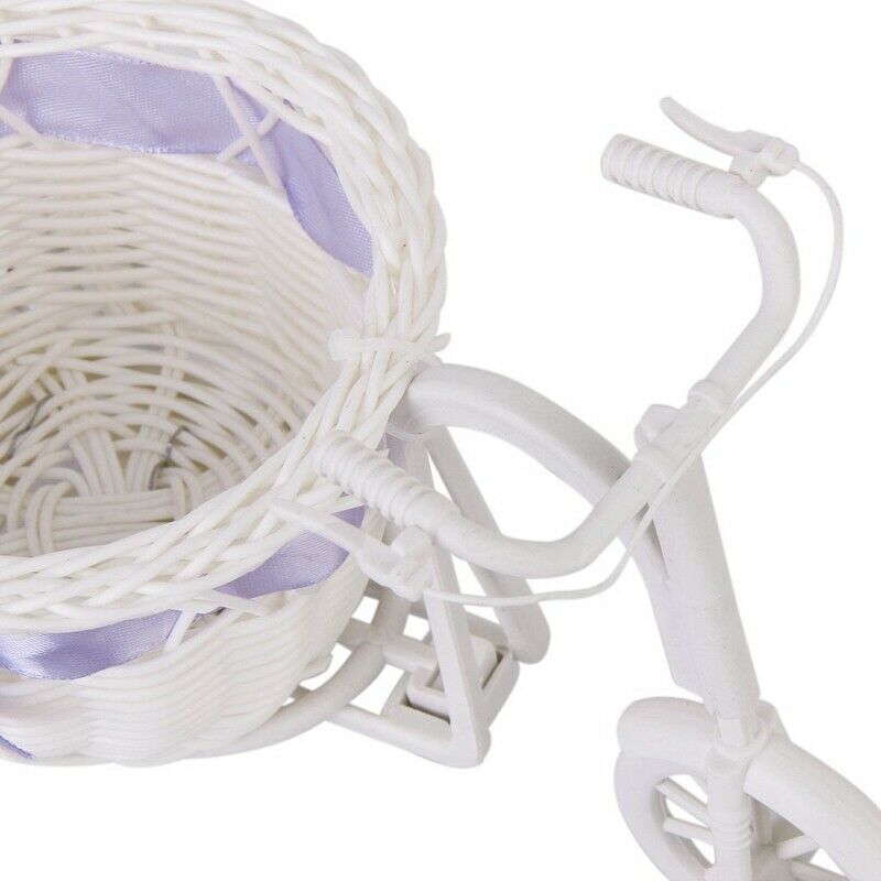 Tricycle Flower Basket Wicker for Flower Vase and Gift Decoration Storage -