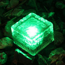 Crystal Solar Power Cube LED Light Waterproof Buried Yard Lamp Green