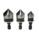 1/4" Hex 3pc 12mm 16mm 19mm Countersink Bore Set for Wood Metal Quick Chang