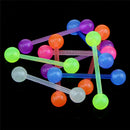 20PCS/Set Luminous Ball Flexible Barbell Stud Tongue Ring Bars Body Piercing.\SP