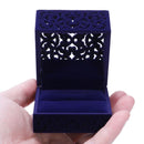 Hollow Engagement Wedding Jewelry Box Holder Display Gift Ring box Blue