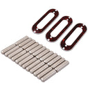 24pcs Alnico 5 Guitar Pickup Magnet Rod Pole Slug + 3pcs Red Pickup Rings