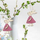 Wooden Easter Rabbit Hanging Ornament Cute Bunny Wood Crafts Home Decor A
