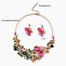 Fashion Women Rhinestone Jewelry Sets Flower Earrings & Necklace Charming Gift