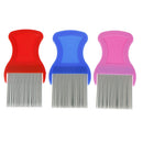 Comb Head Hair Lice Nit dog Safe Flea Eggs Dirt Dust Remover Steel Tooth BrushSE