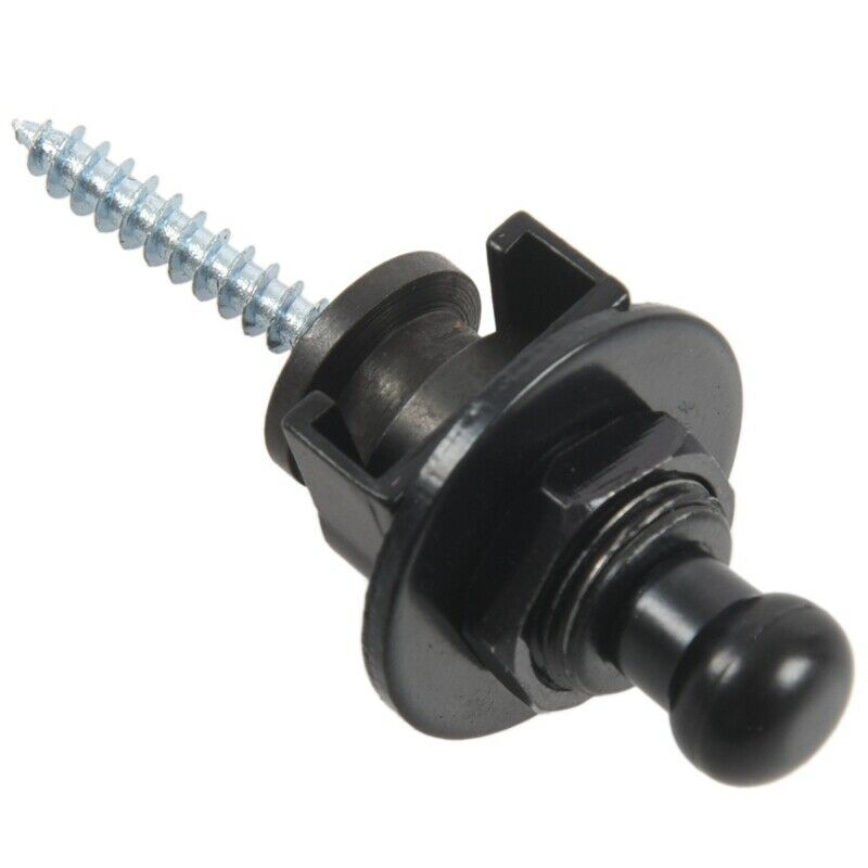 Strap Lock Straplocks Round Head for Electric Guitar Bass Black