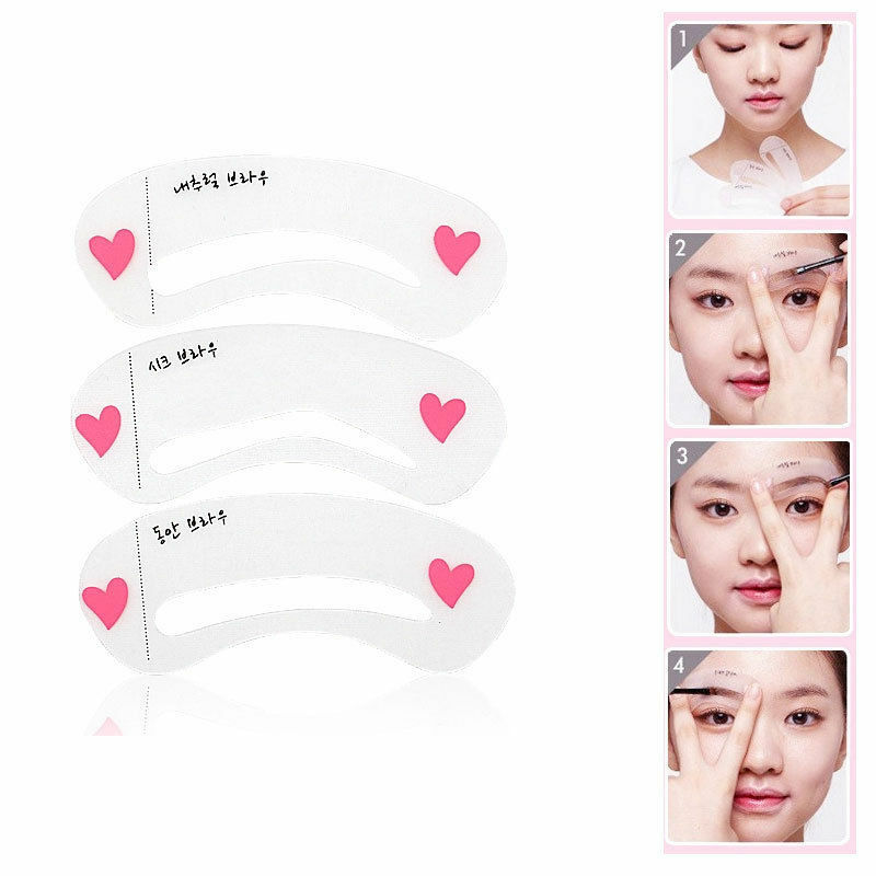 Korean 3 Style Mini Brow Class Drawing Guide Eyebrow card Template helper Gw