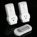 2pcs US Plug Power Outlet Light Switch Socket+1pc Wireless Remote Control
