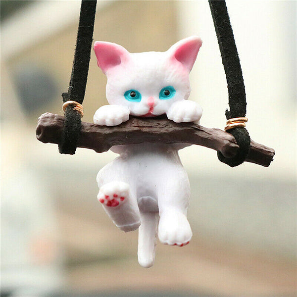 Car Pendant Cute Branch Cat Rearview Mirror Pendant Car Interior DecorationB*SE