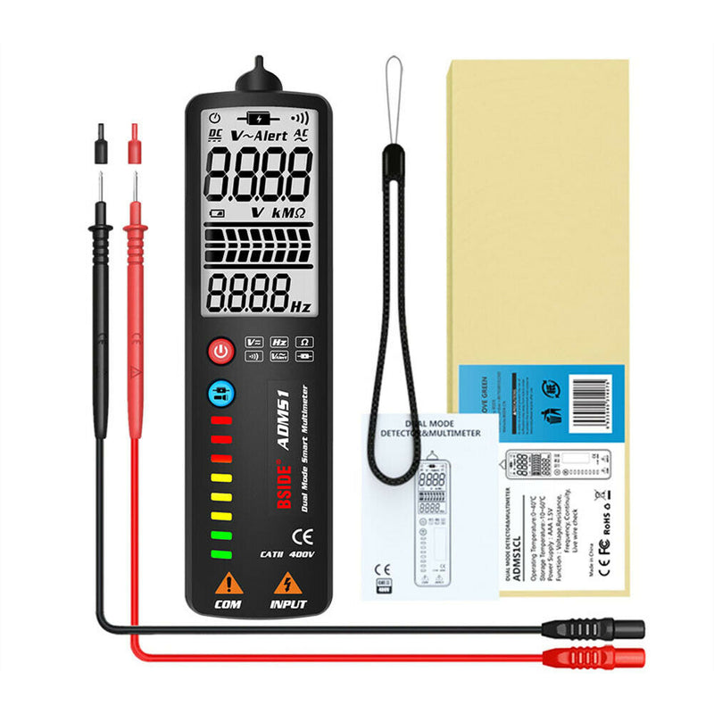ADMS1 Dual Mode Curved Screen Multimeter LCD Digital Voltage Tester Meter  A