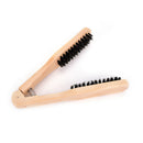 Wood Salon Style Hairdressing Bristle Hair Straightening Brush V Shape Comb LJ