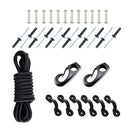 Kaya Bungee Kit Bow & Stern Tie Downs 2.5m Rope 6 Padeyes 12 Rivets 2 Cord Ends
