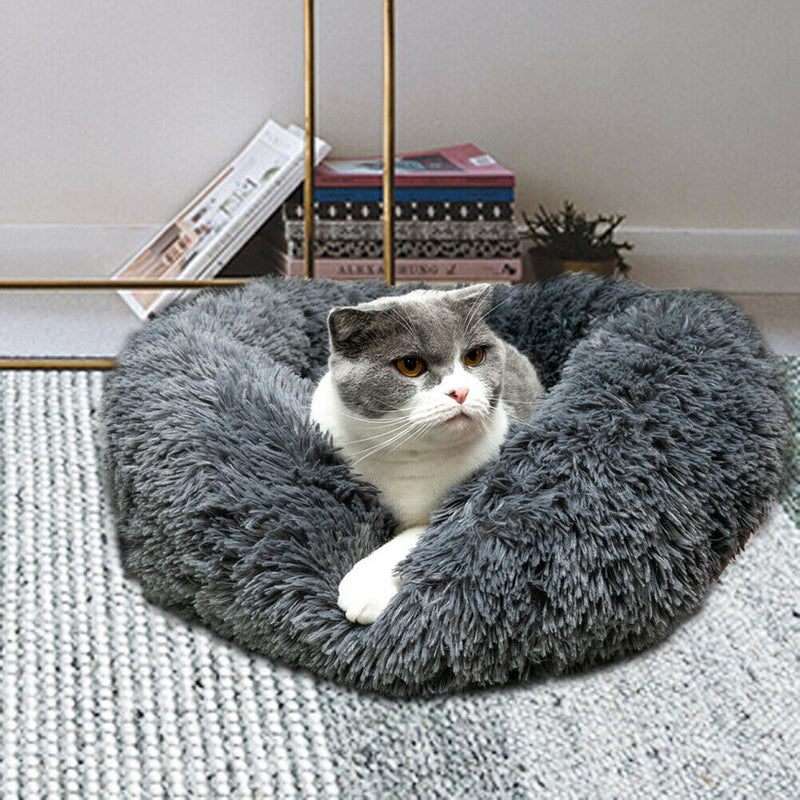 Kennel Round Foldable Nest for Small Pet Plush Warm Pet Cushion Pet Accessories