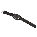 Man Wrist Watch Racing Sporty Quartz Movement Silicon Watchband Black