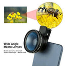 Cell Phone Camera Lens 2 in 1 Clip-on Kit 0.45X Wide Angle Macro Camera kit Len