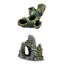 Set of 2, Artificial Mountain & Hollow Tree with Fish Cave Fish Tank Aquarium