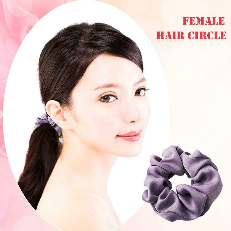 Women Hair Rings Satin Cloth Scrunchies Ponytail Holder Hairband (Style 1) A