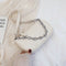 Alligator Pattern Shoulder Totes Bag Women Leather Chain Handbag (Beige)