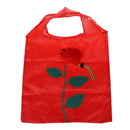 Green Leaves Rose Foldable Red Shopping Bag Handbag T3C4