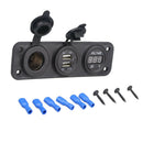 Waterproof Car Boat Dual Ports USB Charger Cigarette Lighter Port Voltmeter