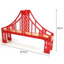 Wooden Trains Railway Set Compatible Accessories - Big Red Bridge