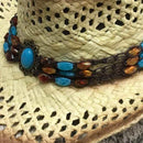 Men'S Rafi Straw Hat Beach Sunsreen Cowboy Hat Big Hat Along Picture Color