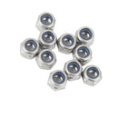 10Pcs M4 Stainless Steel A2 Nylon Collar Insert Self-lock Nuts Bolts Screws