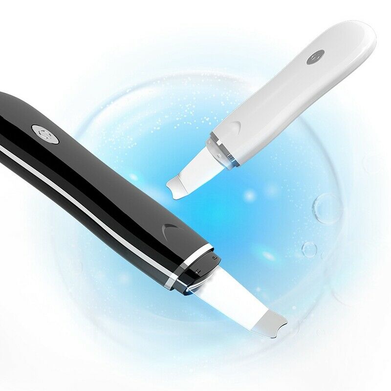 White Professional Ultrasonic Facial Skin Scrubber Deep Face Cleaning Peeli J9D4