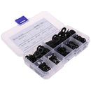 350pcs 7 Sizes Black Nylon Flat Washer Assortment Kit Set M2/M2.5/M3/M4/M5/M6/M@