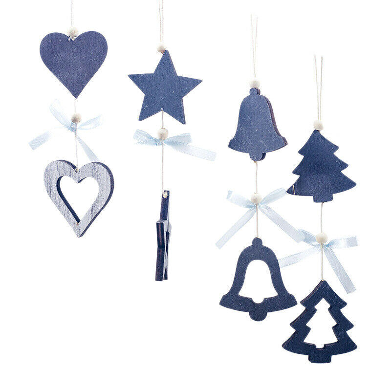 1 Set 4Pcs Christmas Tree Decorations Ornaments Wooden Printing Ornaments C