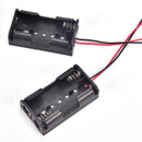 2pcs Black 2 xAA  Battery Holder Case Box w Wire Leads LJ