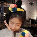 Cute Candy Color Hair Clip Korean Pompom Hair Pins Women Headwear (Style 7) A
