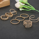 8pcs Multilayer Twist Women Knuckle Rings Women Charming Wedding Jewelry