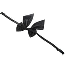 Adjustable Solid Color Bowknot Halter Neck Bow Tie for Women(Black) K4S5