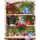 Painting By Numbers Kit DIY Flower Rack Hand Painted Canvas Oil Art Picture