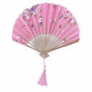 Lady Bamboo Ribs Foldable Summer Tool Hand Fan Decoration Pink D6K3