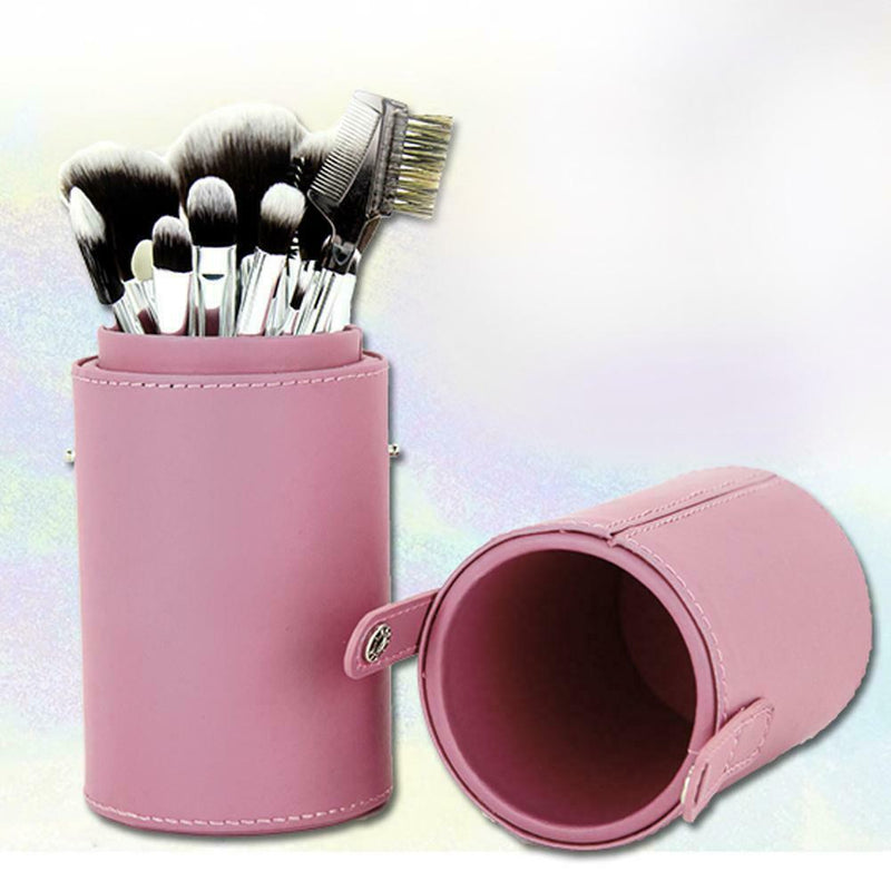 Travel Leather Cosmetic Brush Pen Holder Storage Makeup Empty Holder   A