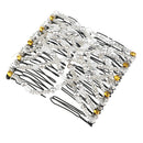 White Butterfly Beaded Double Hair Comb Clip Stretchy Women Hair Accessory
