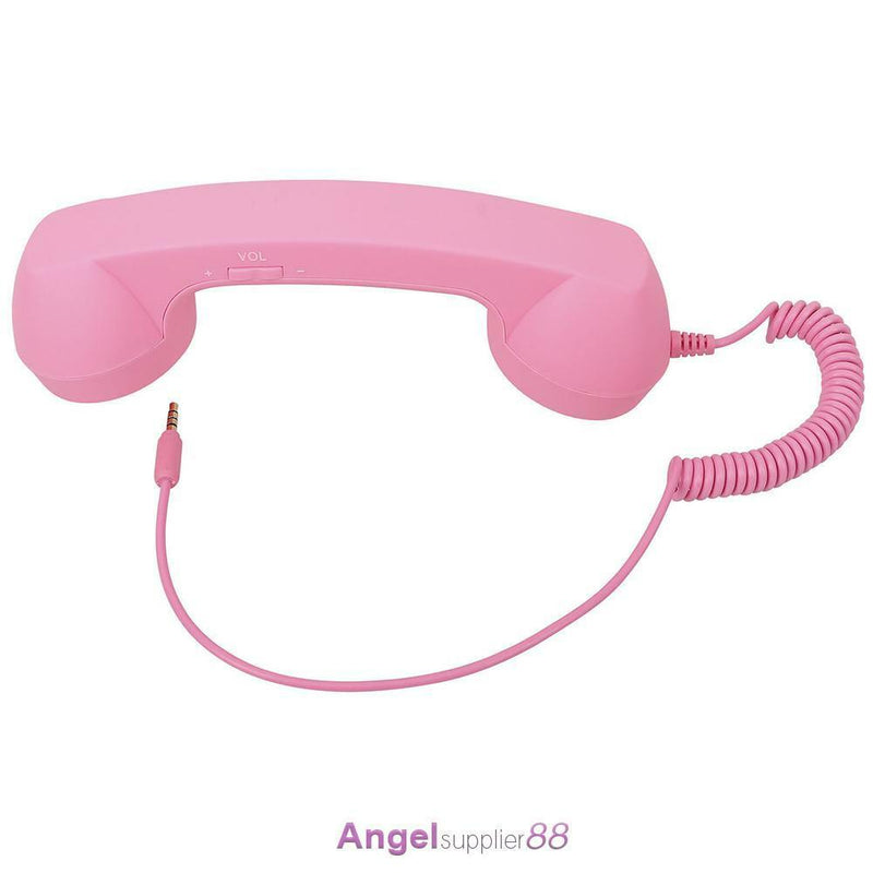 Retro Radiation Proof Phone Handset 3.5 MM Socket(Pink)