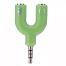 3.5mm Stereo Audio Jack Earphone Headphone 2 Way U Splitter Adapter