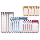 Mason Jar Zipper Bags Snack Sandwich Zipper Closure Bags Reusable Airtight