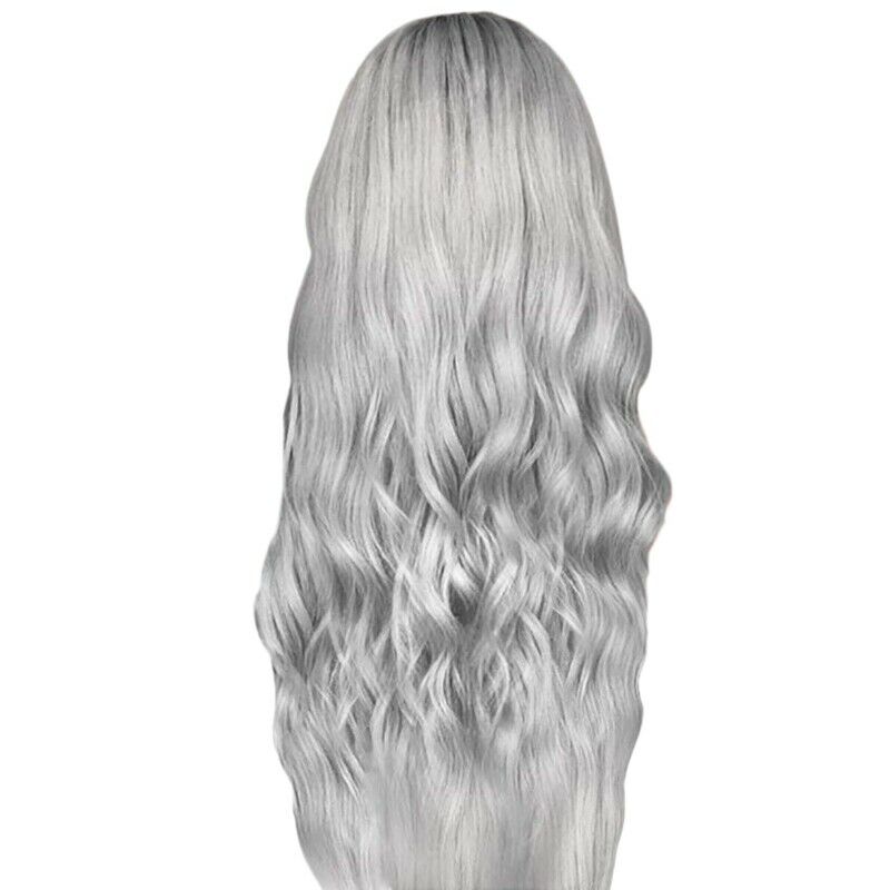 Gradient Gray Party Wig Long Curly Hair Mixed Color Wig