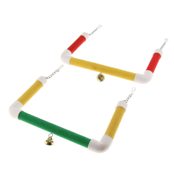 Pet Bird Parrot Cage Hanging Birds Stand Wood Swing Perch M