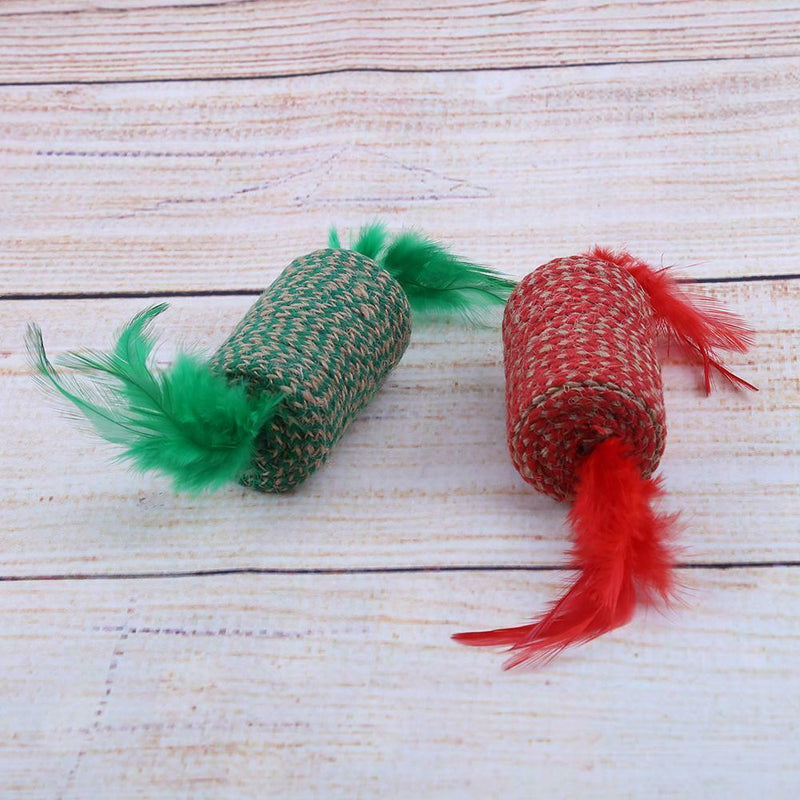 5pcs Candy Shape Feather Ball Cat Toys Creative Sisal Interactive Pets Toys