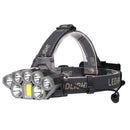 8 Head 2*XML-T6+5*XPE LED+COB LED Rechargeable Head Light Flashlight Torch La3C
