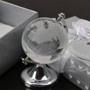 Round Earth Globe World Map Crystal Glass Clear Paperweight Stand Desk De Dwgp