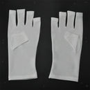 Fabric Anti UV Fingerless UV Protection Gloves For Nail  Drying Lamp White